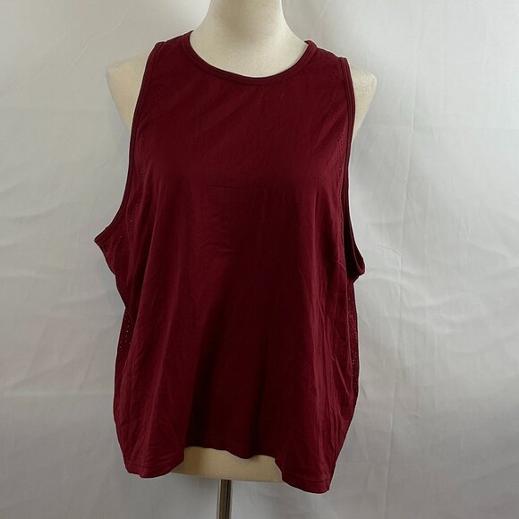 Pink Victoria's Secret Athletic Seamless Tank Top XL Maroon Perforated Details - Picture 1 of 13